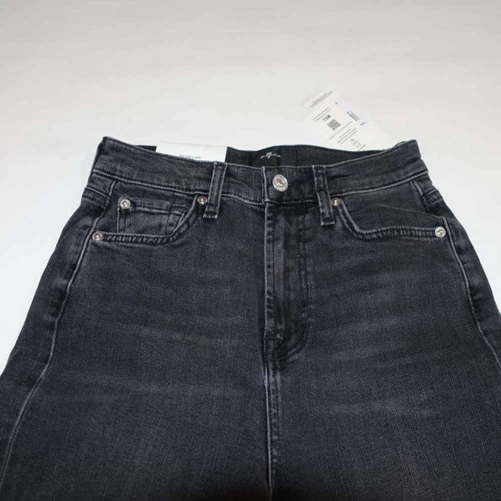 7 For All Mankind Women's Mega Flare Jeans Size 26 NWT High Rise Belle Wash - Picture 4 of 9